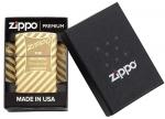 Зажигалка Zippo Vintage Box Top с покрытием High Polish Brass, латунь/сталь, золотистая, глянцевая