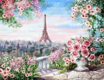 Цветущие розы в предместье Парижа