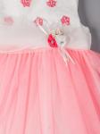 Платье нарядное для девочки, с поясом, цветочки, розовый