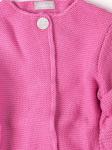 Кардиган вязаный для девочки на одной пуговице с люрексом, рукав 3/4, розовый