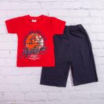 Шорты для мальчика + футболка, Nev York, красный с темно-синим