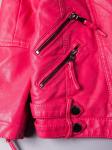 Куртка кожаная утепленная для девочки, розовый