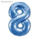 Шар фольгированный 40" «Цифра 8», цвет синий, Slim