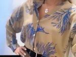 Рубашка Женская 4004 "Крупные Листья" Бежевая