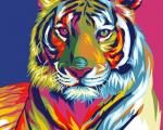 Картина по номерам 20х30 CX 3222 Радужный тигр