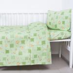 Постельное белье в детскую кроватку 366/2 Жирафики зеленый ГОСТ