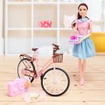 Кукла шарнирная «Юля» на велосипеде, с аксессуарами
