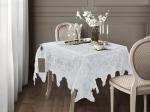 Скатерть Жаккард Вензель кружево (молоко) 160х220 и салфетки 40х40 (6 шт.)