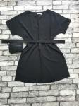 Туника-платье бингалин с сумочкой черное RH06 Um37