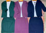 Костюм SIZE PLUS блузка пиджак и юбка лиловый A117 S101