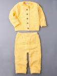 Кофта вязаная для мальчика на пуговицах + штаны, желтый
