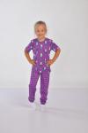 "Милые кактусята" (сирень) - детская пижама для девочек