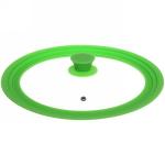 Крышка для посуды универсальная 26,28,30 см зеленая силиконовая ручка