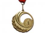 5707-1 Медаль спортивная с лентой за 1 место. Диаметр 7 см.