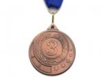 Медаль наградная с лентой за 3 место. Диаметр 5 см. МТ852-3