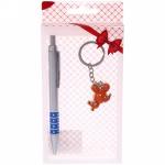 Подарочный набор Мышка ручка+брелок 19*9 см
