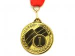 Медаль наградная с лентой за 1 место. Диаметр 5 см. МТ853-1