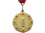 5605-1 Медаль спортивная с лентой за 1 место. Диаметр 6,5 см.