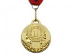 Медаль спортивная с лентой за 1 место. Диаметр 5 см: 507-1