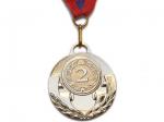 Медаль спортивная с лентой за 2 место. Диаметр 5 см: 507-2