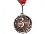 Медаль спортивная с лентой за 3 место. Диаметр 5 см: 1801-3