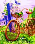 Женский велосипед с корзинкой ромашек