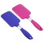 ЮниLook Расческа массажная плоская, пластик, силикон, 25,5см, розовый/фиолетовый, 36180-5
