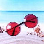 Очки солнцезащитные в чехле "Summer fashion", круглые, цвет розовый