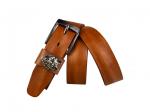 Кожаный светло-коричневый мужской джинсовый ремень B40-1100