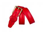 Кожаный красный мужской джинсовый ремень B40-1098