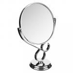 ЮниLook Зеркало настольное круглое, пластик, 17,5х29х10см, серебро, 1018