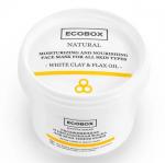 ECOBOX Натуральная увлажняющая и питательная маска для всех типов кожи Белая глина и масло льна