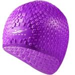 B31552 Шапочка для плавания силиконовая Bubble Cap (фиолетовая)