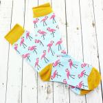 Носки Фламинго с жёлтыми вставками