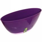 Кашпо для цветов пластиковое 3л Лодочка с поддоном фиолетовый