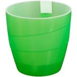 Кашпо для цветов пластиковое 2,8л d-17 см Грация со вставкой прозрачно-зеленый