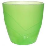 Кашпо для цветов пластиковое 1,2л d-13 см Грация со вставкой прозрачно-зеленый