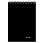Блокнот INDEX, серия Office classic, черный, на гребне, кл., ламиниров. обл., ф. А5, 60 л.