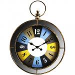 Часы настенные "Карманные часы" д43,5х58,5х5,5 см, мягкий ход, циферблат цветной, зеркальные вставки, пластм. под медь (Китай)