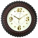 Часы настенные "Жар-птица" д40х5,2 см циферблат кремовый со стразами, пластм., коричневый, со стразами (Китай)