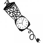 Часы настенные "Кофемолка" 14,5х57,5 см, мягкий ход, циферблат серый, пластм. черный (Китай)