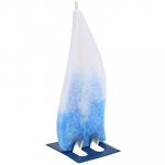 Свеча "Плоская Факел" 8х16 см, время горения 3ч, металлическая подставка, голубой (Россия)