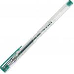 Ручка гелевая STAFF Basic, ЗЕЛЕНАЯ, корпус прозрачный, хром.детали, узел 0,5 мм, линия 0,35 мм