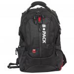 Рюкзак B-PACK "S-08" (БИ-ПАК) универсальный, с отд.для ноутбука, влагостойк., черн,50х32х17см,226955