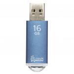 Флеш-диск 16GB SMARTBUY V-Cut USB 2.0, металл. корпус, синий, SB16GBVC-B