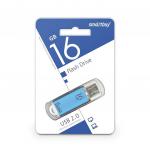 Флеш-диск 16GB SMARTBUY V-Cut USB 2.0, металл. корпус, синий, SB16GBVC-B