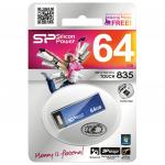 Флеш-диск 64GB SILICON POWER Touch 835 USB 2.0, металл. корпус, синий, SP064GBUF2835V1B