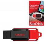 Флеш-диск 16GB SANDISK Cruzer Switch USB 2.0, черный/красный, SDCZ52-016G-B35
