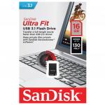 Флеш-диск 16GB SANDISK Ultra Fit USB 3.0, черный, SDCZ430-016G-G46