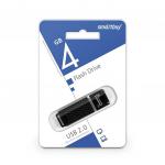 Флеш-диск 4GB SMARTBUY Quartz USB 2.0, черный, SB4GBQZ-K